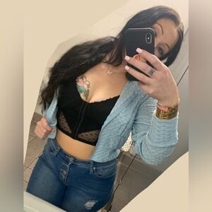 Light blue 2 piece set - biker shorts with hoodie 🦋💙🔵🔹🔷🩵